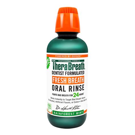 Therabreath 24 Hour Fresh Breath Oral Rinse Rainforest Mint 16 Fl Oz