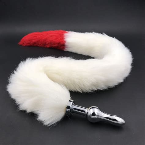 Aliexpress Com Buy Stainless Steel Anal Plugs Tails Butt Plug Splicing White And Red Tails