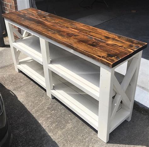 I mean come on, look at how cute that is!! Ana White | Rustic X Console Table - DIY Projects