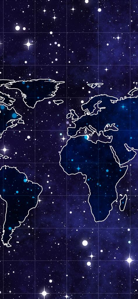 1440x3120 Space Continents Map 1440x3120 Resolution Wallpaper Hd