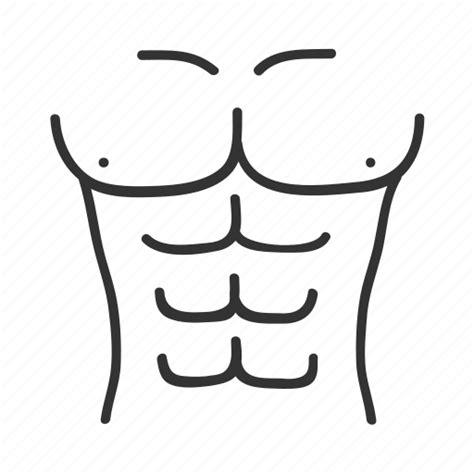 Abs Doodle Fitness Hand Drawn Health Man Six Pack Icon