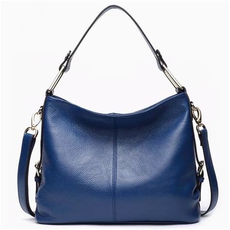 Minimal Chic Navy Leather Hobo Bag Genuine Leather Hobo Midnight Blue