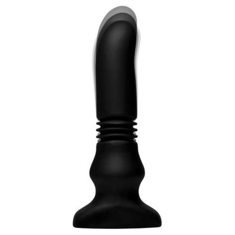 Thunderplug Silicone Vibrating And Thrusting Remote Control Plug Black Sex Toys At Adult Empire