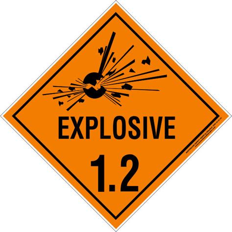 Class 1 Explosive 12 Australian Safety Signs