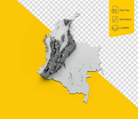 Premium Psd Colombia Map Colombia Flag Shaded Relief Color Height Map