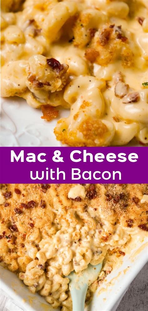 Get creative in the kitchen and use it to amp up a recipe that's in desperate need of cheese! Mac and Cheese with Bacon is a creamy baked macaroni and ...