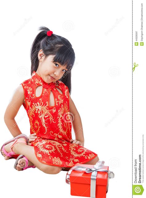 Happy Chinese Little Girl New Year Stock Image Image Of Face Dress