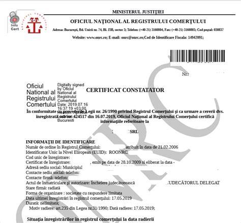 Certificat Constatator Notariat Online De La Onrc Original