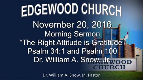 2016 11 20 Edgewood Church Morning Sermon Youtube