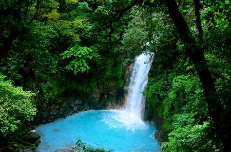 Rio Celeste Waterfall Costa Rica Hd Wallpaper