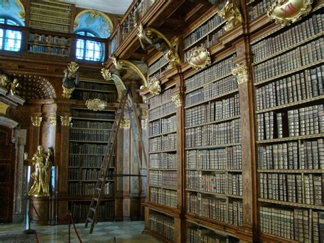Impressive Library Of Melk Abbey With Countless Medieval Manuscripts