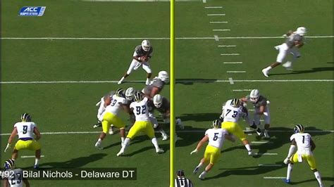 Bilal Nichols (Delaware DT) vs Va Tech 2017 - YouTube