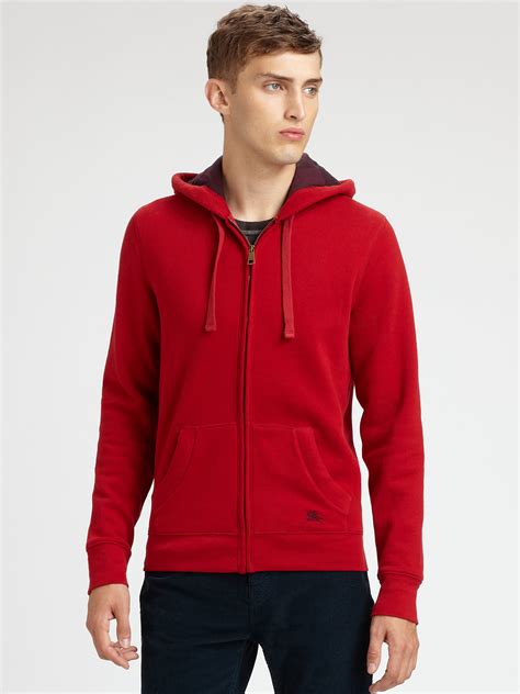 Lyst Burberry Brit Hooded Sweatshirt In Red For Men