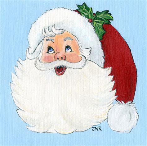 Choice of message on front of card (select from drop down menu at. Items similar to Set of 4, Hand Painted Christmas Cards, Santa Claus on Etsy