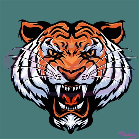 Growling Mouth Open Bengal Tiger SVG Digital File Tiger Svg
