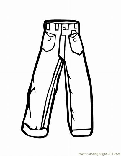 Coloring Pants Pages Jeans Clipart Colouring Jean