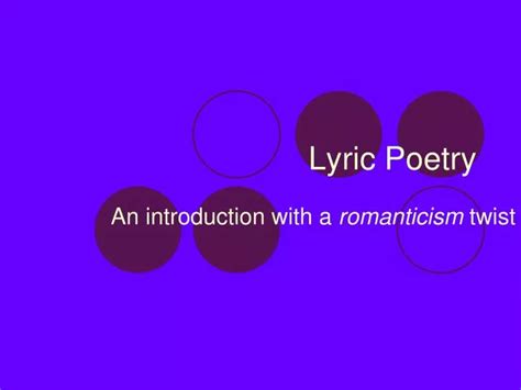 Ppt Lyric Poetry Powerpoint Presentation Free Download Id1032594