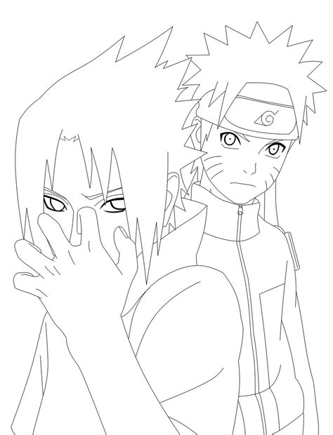 Naruto And Sasuke Outline Narutojullle