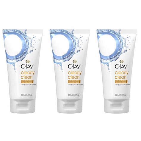3pk Olay Face Wash Clearly Clean Salicylic Acid Acne Treatment Scrub 5