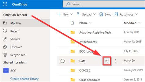 Share A File Or Folder In Onedrive Berkshire Community College