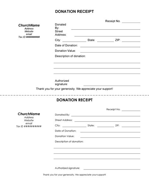 Free Printable Donation Receipt Template Printable Templates