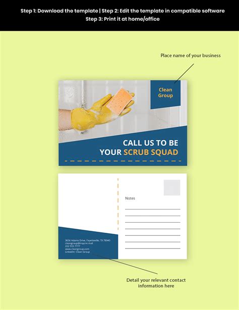 Cleaning Service Eddm Postcard Template In Illustrator Word Psd
