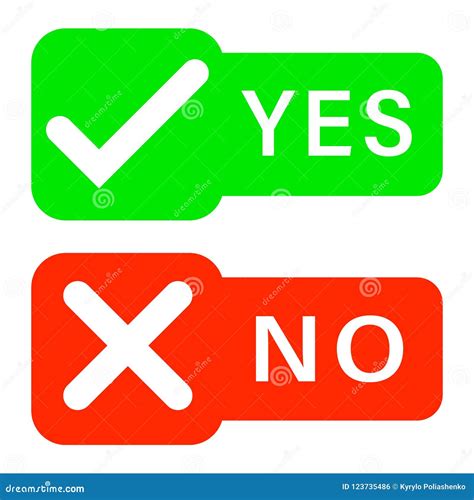 Check Marks Yes And No Stock Vector Illustration Of Right 123735486