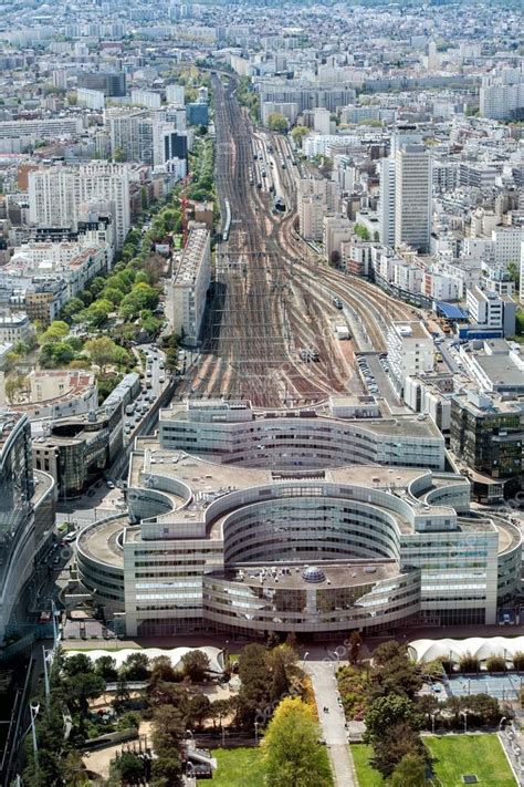 Paris Montparnasse Rail Station View Aerial Landscape — Stock Photo