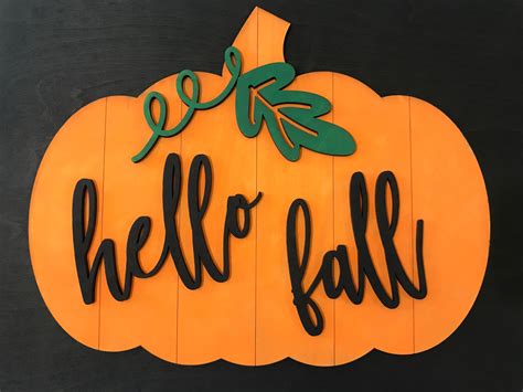 Hello Fall Pumpkin Sign Svg Autumn Gourd Sign Laser Cut Etsy Uk