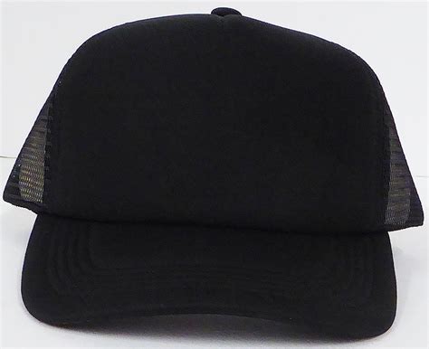 Wholesale Foam Mesh Trucker 5 Panel Curved Snapback Blank Hats Black