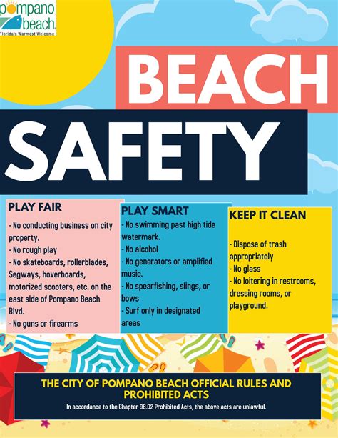 Park And Beach Safety Rules Pompano Beach Parks
