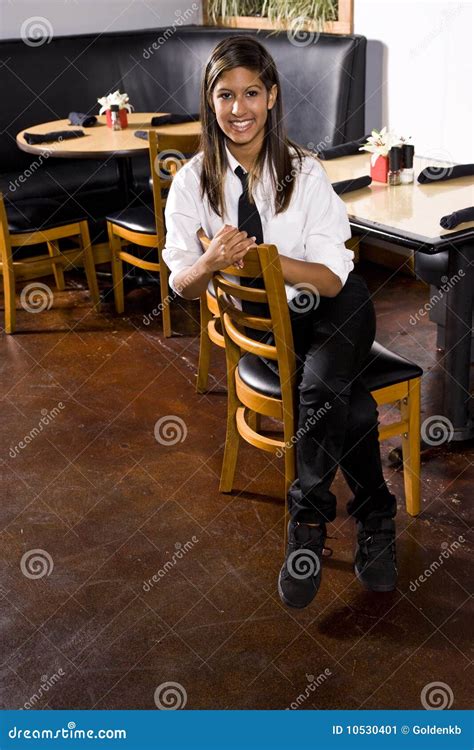 Waitress Taking A Break Stock Image Image Of Resting 10530401