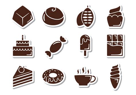 Chocolate Icons Vector 142458 Vector Art At Vecteezy