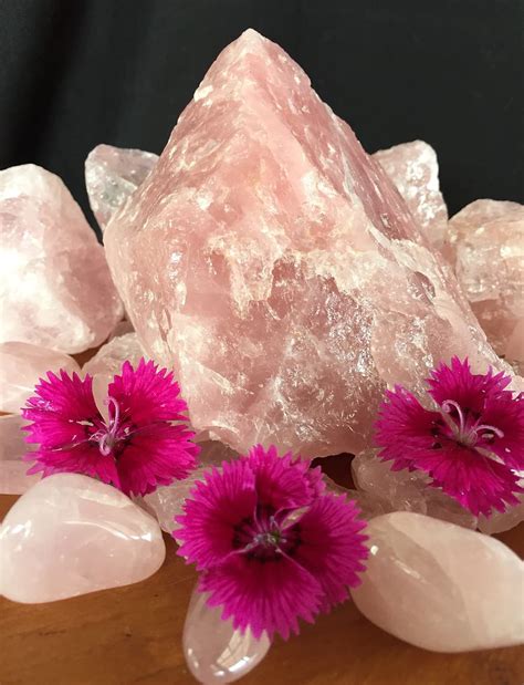 Purple Salt Lamp Rose Quartz Healing Gemstone Flower Flowering