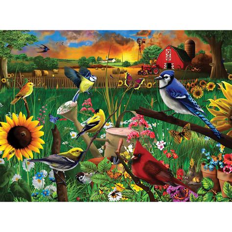 Sunflower Birds 1000 Piece Jigsaw Puzzle Bits And Pieces