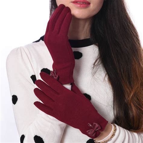debra weitzner driving gloves touchscreen winter glove for women cotton burgundy