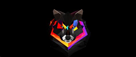 Artwork Cgi Animals Wolf Digital Art Facets Simple Background 3d