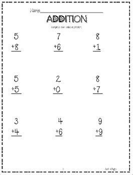 Picture counting and adding worksheets addition, at this level, conceptually is what happens when two or more items are put together to make one group. Single digit addition worksheets package- printable by ...