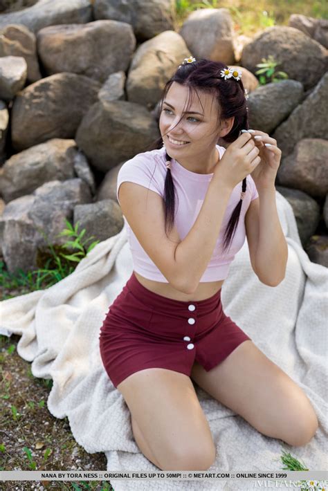Nana Looks So Cute In Her Pigtails She Unbuttons Her Maroon Skirt And Uncovers Nakedpics