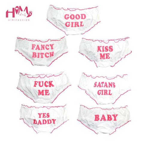 Cute Yes Daddy Good Girl Prints Pants Women Panties Underwear 7 Models Pink Sexy Funny Cotton