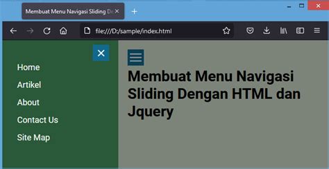 Membuat Menu Navigasi Slide Dengan HTML Dan Jquery