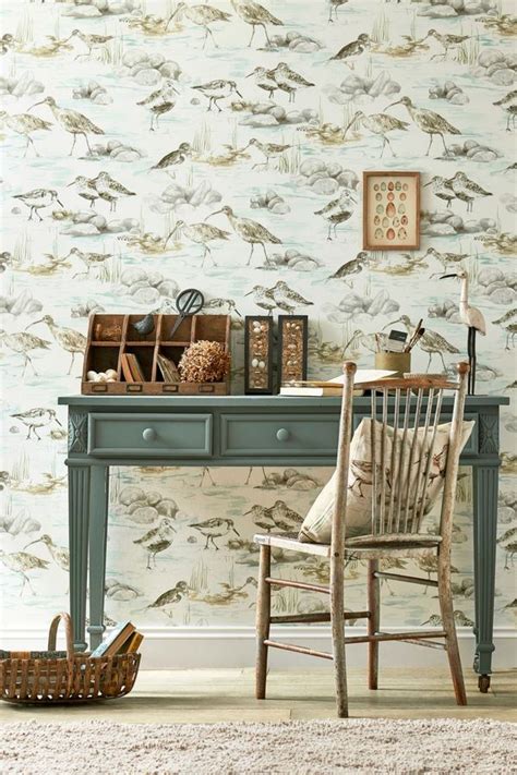 Estuary Birds By Sanderson Blue Grey Wallpaper