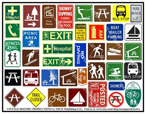 Road Sign Party Sticker Sheet Travel Journal Tags Recreation Etsy In