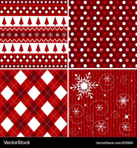 Seamless Patterns With Christmas Texture Vector Image