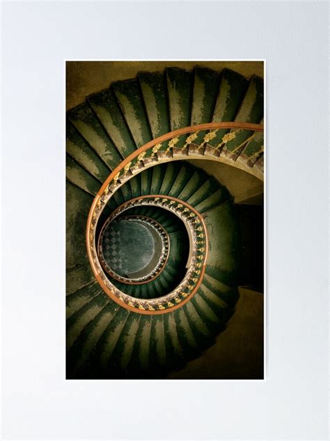 Spiral Wooden Staircase Poster For Sale By Jblaminsky Redbubble