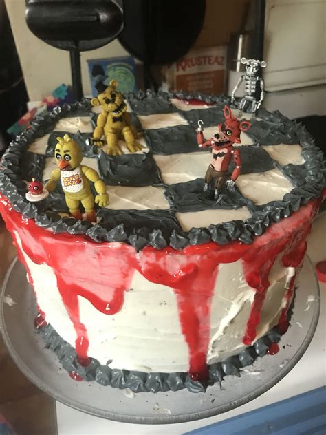 Five Nights At Freddys Birthday Cake That I Made For My Sons 12th