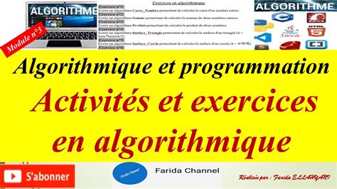 Algorithmique Et Programmation Activit S Et Exercices En Algorithmique Youtube