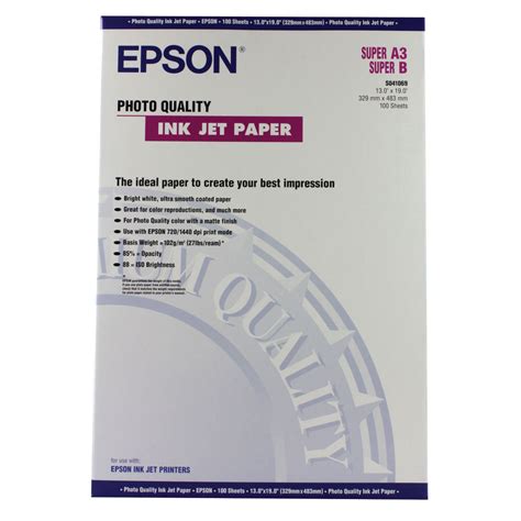 Epson Photo Quality A3 Inkjet Paper 102gsm C13s041069