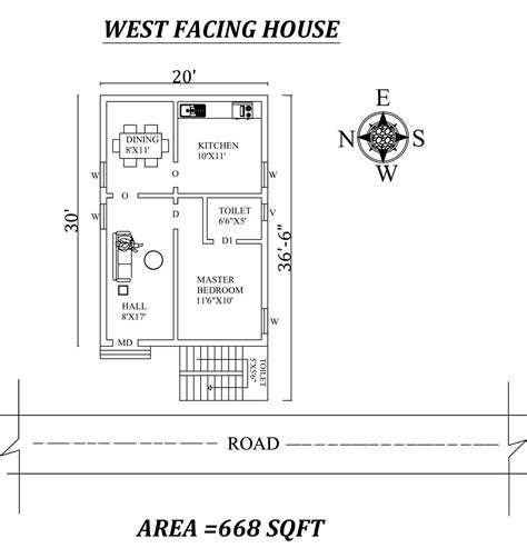 X Single Bhk West Facing House Plan As Per Vastu Shastra Autocad Designinte