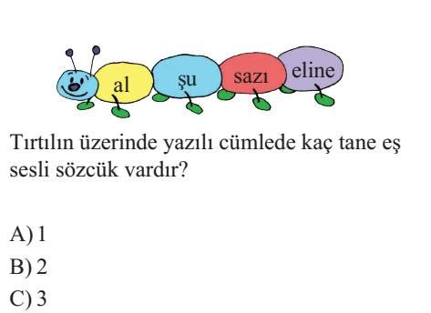 3.Sınıf Türkçe Online Eş Sesli Sözcükler (kelimeler) Testi